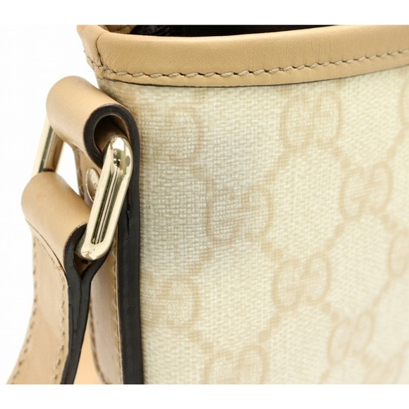 Gucci GG Supreme GG Plus Shoulder Bag Leather Ivory White - Picture 8 of 9